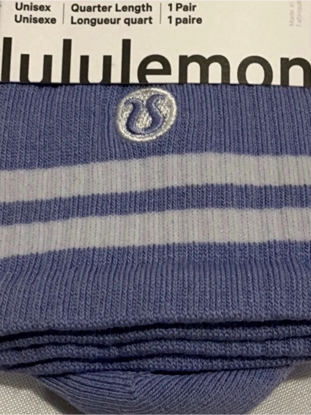 NWT lululemon athletica Daily Essential Quarter-Length Socks in dusty lilac XL